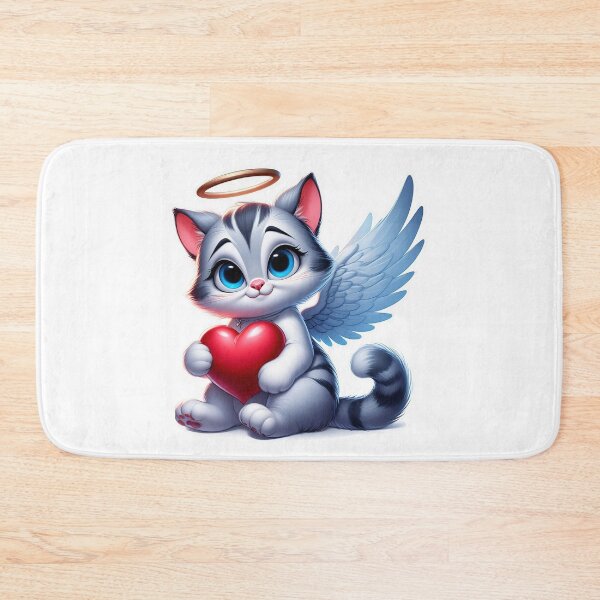 Item preview, Cat angel holding red heart, Valentine's Day designed and sold by Niktarka.