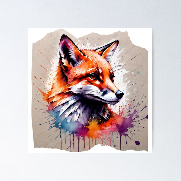 Item preview, Cute Fox Paint Splash Artwork  designed and sold by BotunPeony.