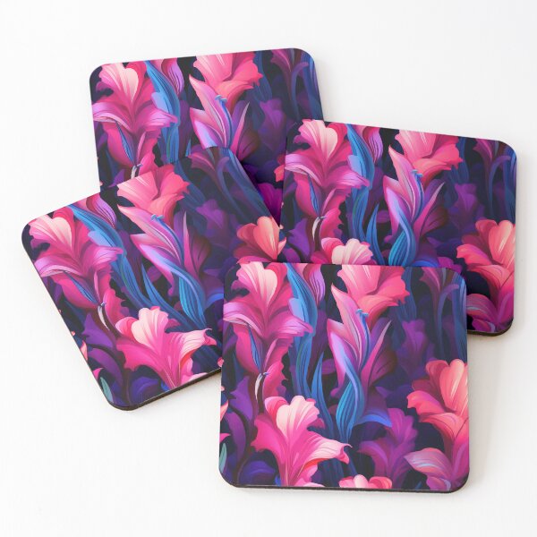 Item preview, Gladiolus Tile 29: Rainbow Trumpets Soaring on Blazing Vibrant Spears of Floral Fire designed and sold by TheBrainArt.