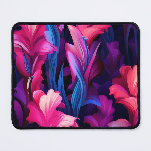 Item preview, Gladiolus Tile 29: Rainbow Trumpets Soaring on Blazing Vibrant Spears of Floral Fire designed and sold by TheBrainArt.