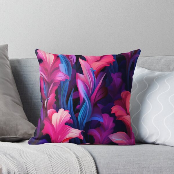Item preview, Gladiolus Tile 29: Rainbow Trumpets Soaring on Blazing Vibrant Spears of Floral Fire designed and sold by TheBrainArt.