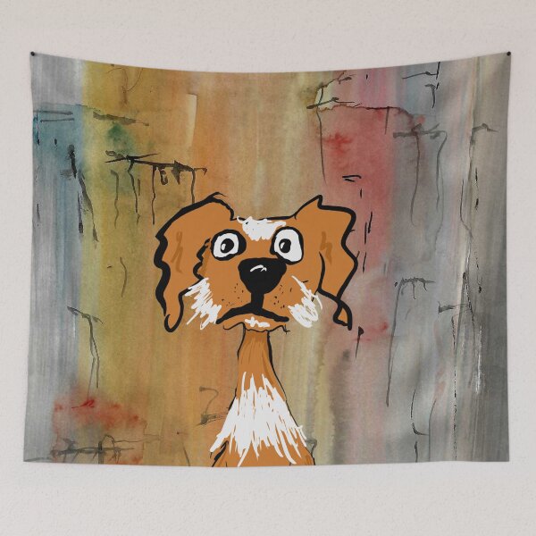 Item preview, Crazy happy abstract working Collie, cocker spaniel, scrufy dog  designed and sold by iancoppack.