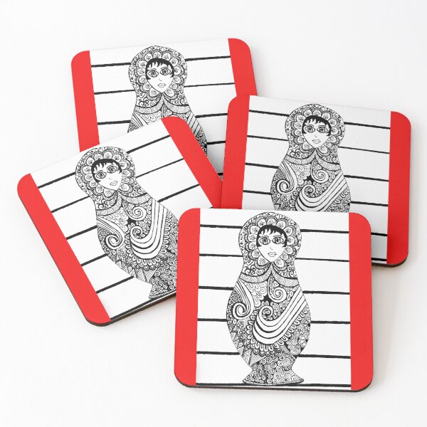 Item preview, Matryoshka Doll Black and white designed and sold by elenafdzz.