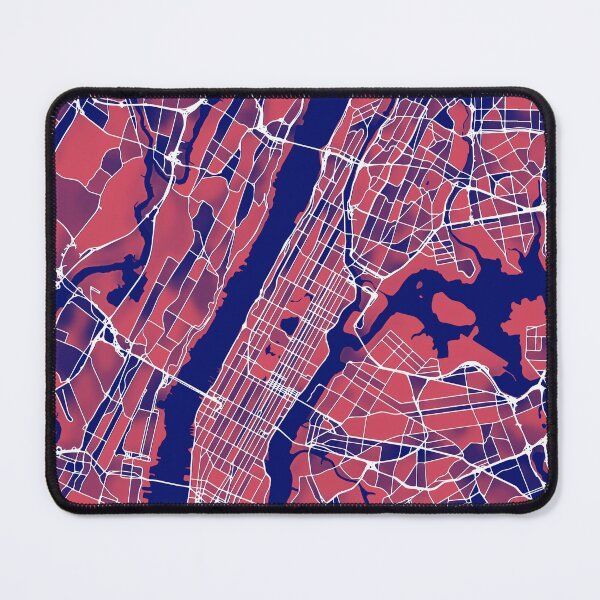 Item preview, Manhattan New York City Map - Red-Blue Duotone designed and sold by StylishStacks.