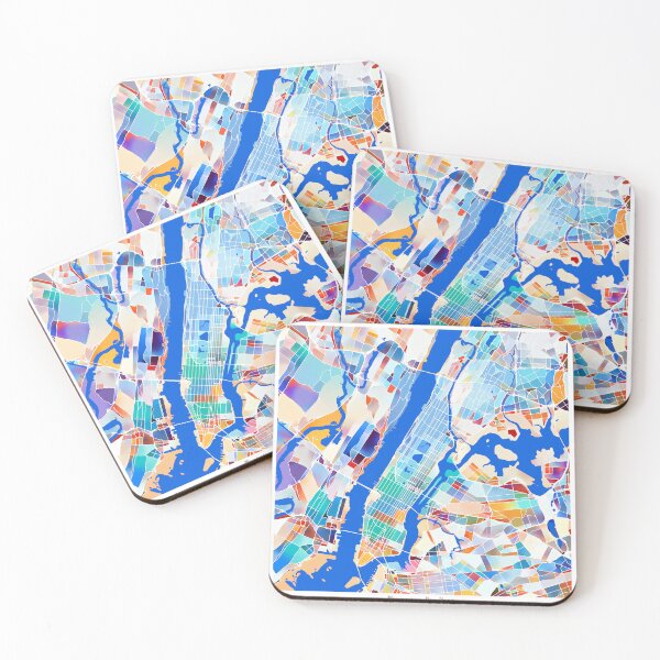 Item preview, Manhattan New York City Map - Tropical Rainbow Scheme designed and sold by StylishStacks.