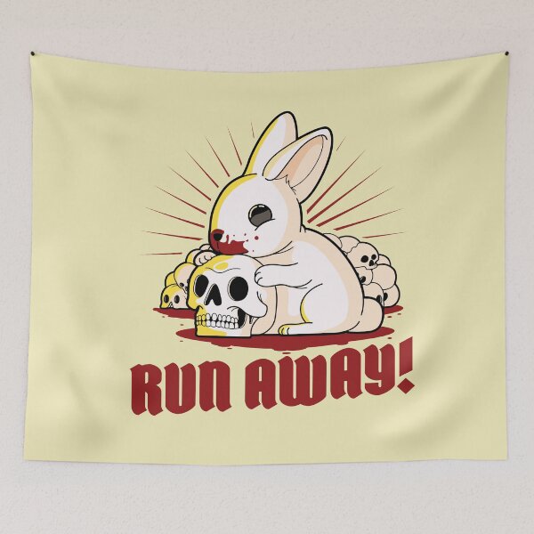 Item preview, Cute killer rabbit - Run Away! (on light colors) designed and sold by messy-nessie.