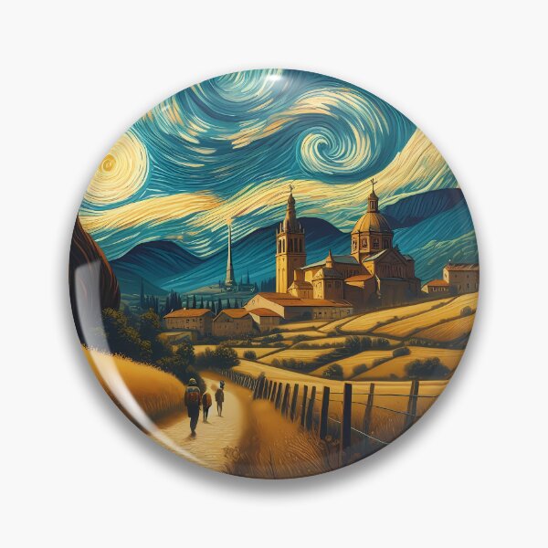 Item preview, Way of St. James, France, Spain, design in the style of Vincent van Gogh Starry Night designed and sold by CreativeSparkzz.