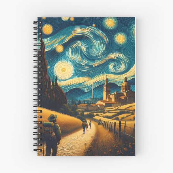 Item preview, Way of St. James, France, Spain, design in the style of Vincent van Gogh Starry Night designed and sold by CreativeSparkzz.