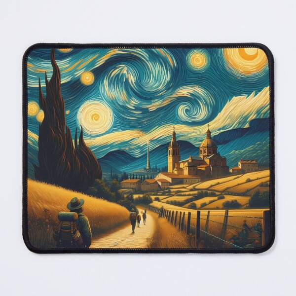 Item preview, Way of St. James, France, Spain, design in the style of Vincent van Gogh Starry Night designed and sold by CreativeSparkzz.