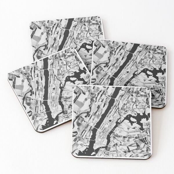 Item preview, Manhattan New York City Map - Black and White Monochrome designed and sold by StylishStacks.