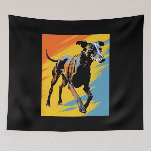 Item preview, Galgo espanol portrait art. animal colorful. Animal throw pillow.  designed and sold by formform.