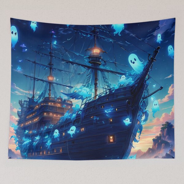 Item preview, Neon Blue Ghost Ship designed and sold by Bunmigraphics .