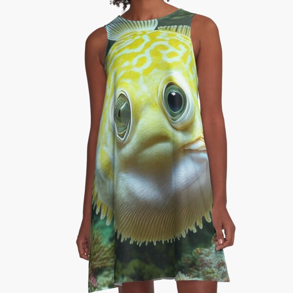 Green dress 2024 with yellow fish