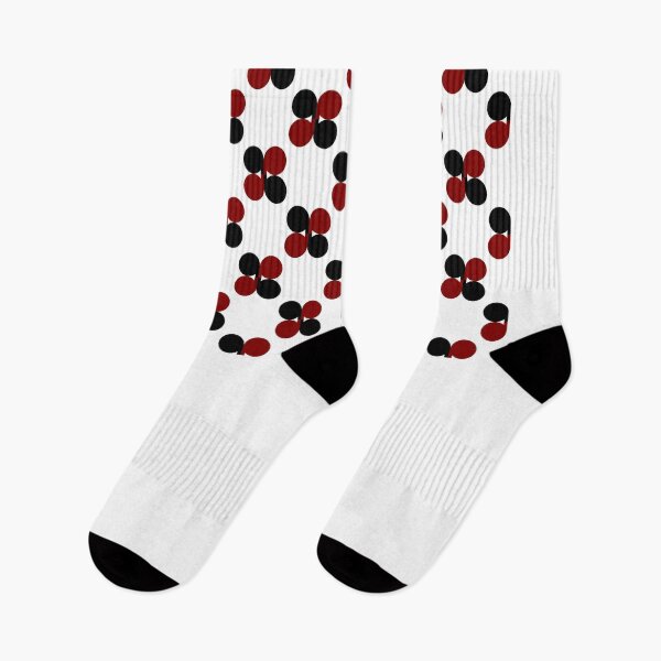 Item preview, red and black dot flower, checkerboard grid vintage and retro designed and sold by pipikijung.
