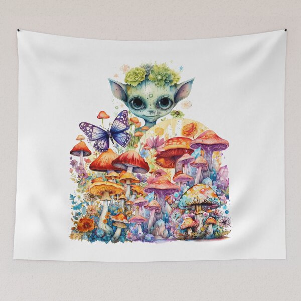 Item preview, A Creature Colorful Mushrooms, A Butterfly Among Nature. designed and sold by ProDesignByMK.