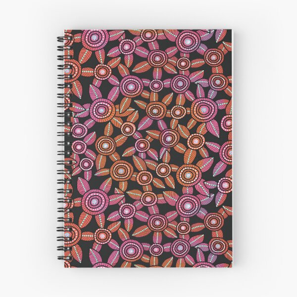 Item preview, NO AI !  Red Dot Art Flowers with Black Background designed and sold by ManonElmendorp.