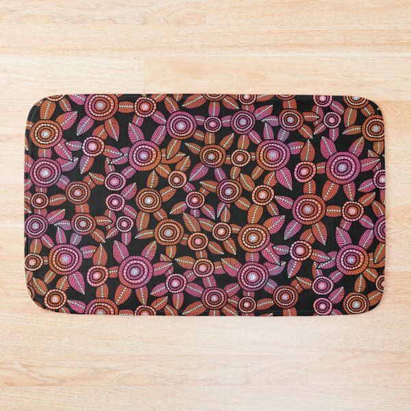 Item preview, NO AI !  Red Dot Art Flowers with Black Background designed and sold by ManonElmendorp.