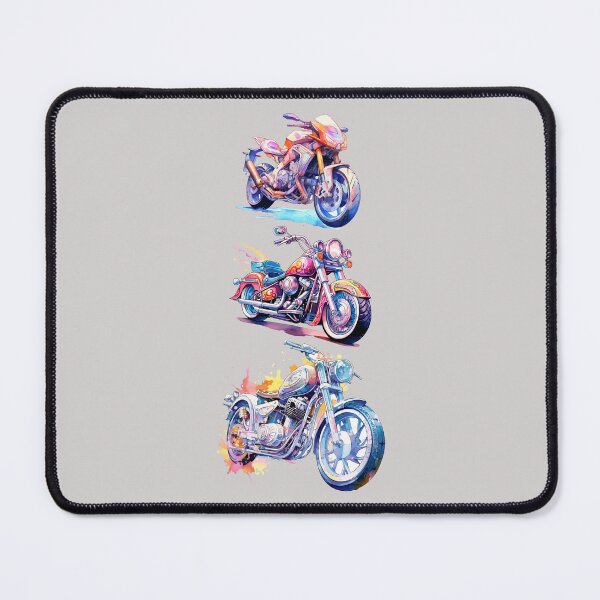 Item preview, Colored Motorcycles Watercolor Blobs three Motorcycles. Lover of Motorcycles and Motoring. designed and sold by ProDesignByMK.