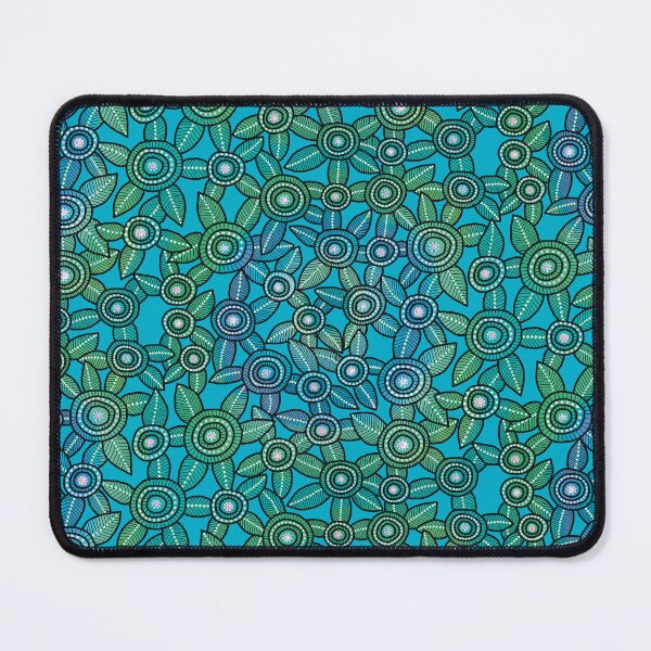 Item preview, NO AI !  Turquoise Dot Art Flowers  designed and sold by ManonElmendorp.