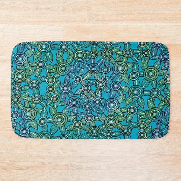 Item preview, NO AI !  Turquoise Dot Art Flowers  designed and sold by ManonElmendorp.