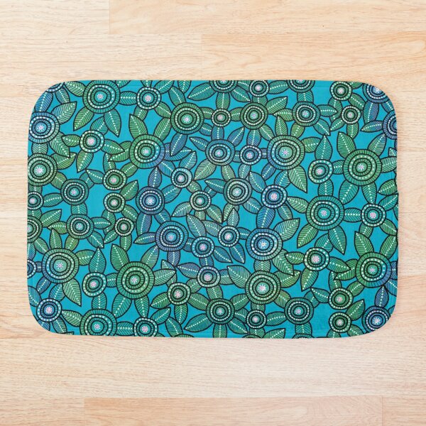 Item preview, NO AI !  Turquoise Dot Art Flowers  designed and sold by ManonElmendorp.