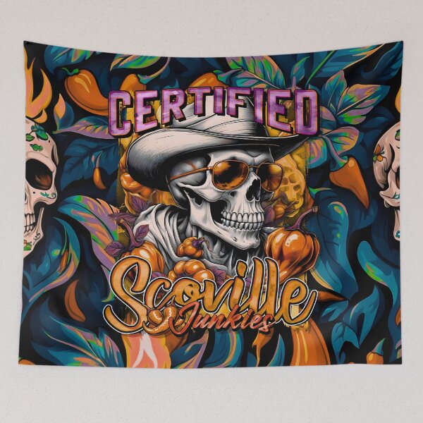 Item preview, Certified Scoville Junkies: Skulls Grinning Through the Habanero Haze [Full - Golden] designed and sold by SuriyaArts.