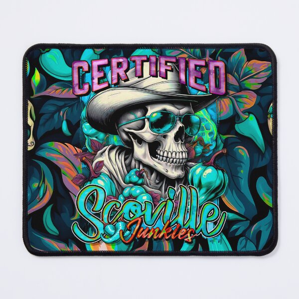 Item preview, Certified Scoville Junkies: Skulls Grinning Through the Habanero Haze [Full - Cyan] designed and sold by SuriyaArts.