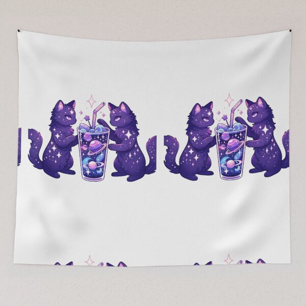 Item preview, Purple Galaxy Cats Boba Tea designed and sold by LILY ROSE.
