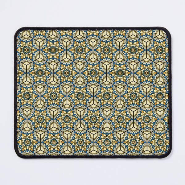 Item preview, White, Yellow And Blue Hexagon Abstract Pattern designed and sold by Zuriezuart.
