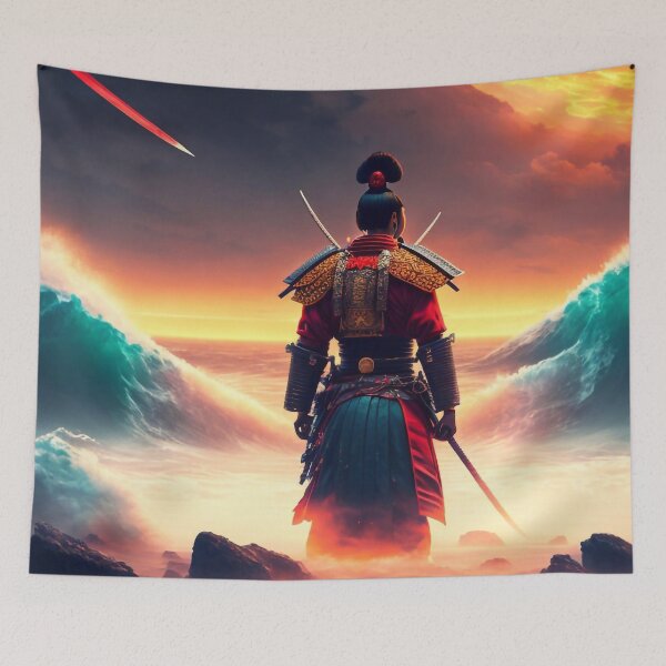 Item preview, A samurai standing beside the ocean designed and sold by M-Y-A-R-T-.