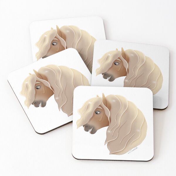 Item preview, HAFLINGER HORSE Cartoon style - white designed and sold by EquiDoodling.