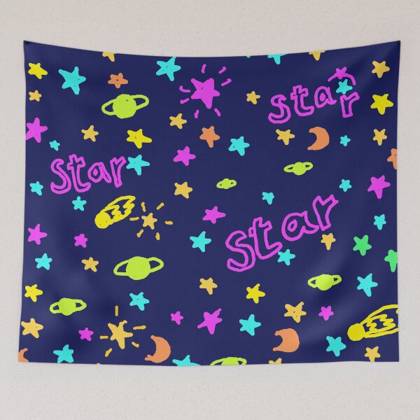 Item preview, fluorescent star pattern designed and sold by zzzozzo.