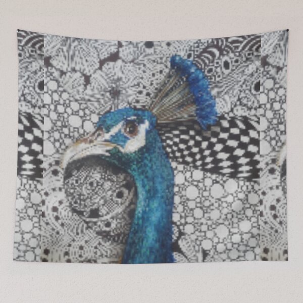 Item preview, Peacock Portrait with Zendoodles designed and sold by Cherie Roe Dirksen.