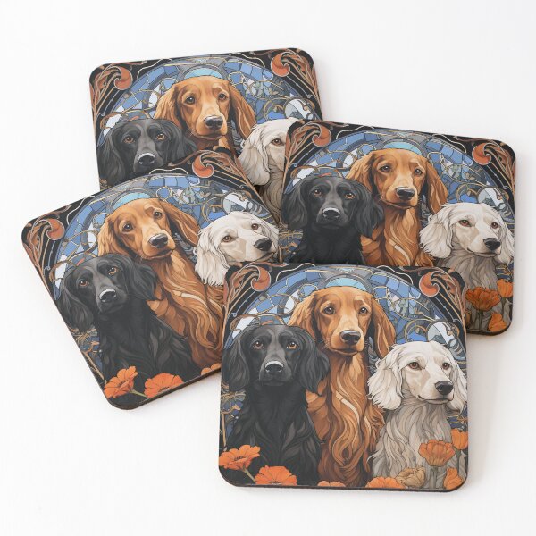 Item preview, Three Very Good Dogs - Art Nouveau Style designed and sold by ArtNouveauChic.