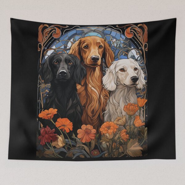 Item preview, Three Very Good Dogs - Art Nouveau Style designed and sold by ArtNouveauChic.