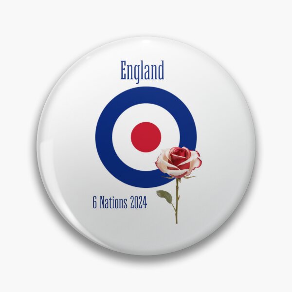 Aperçu de l'œuvre Angleterre 6 Nations Rugby Tshirt Anglais Rose Design Classique Mod Target Print créée et vendue par All1Mod.