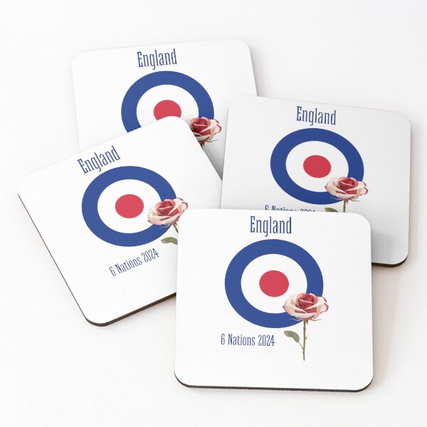 Item preview, England 6 Nations Rugby Tshirt English Rose Design Classic Mod Target Print designed and sold by All1Mod.