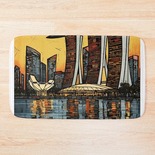 Artikelvorschau, Bunte Reise-Vintage-Grafiken der Stadt Singapur entworfen und verkauft von wonderfulpark.