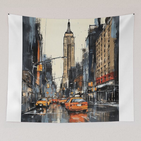 Item preview, New York city colorful travel vintage graphics designed and sold by wonderfulpark.