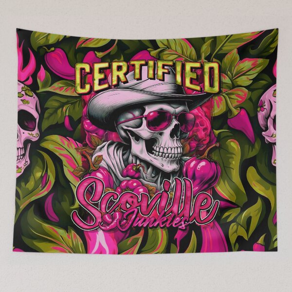 Item preview, Certified Scoville Junkies: Skulls Grinning Through the Habanero Haze [Full - Pink] designed and sold by SuriyaArts.