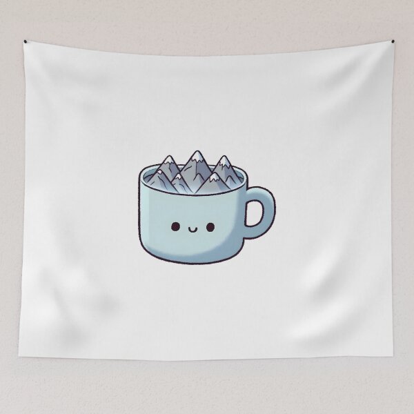 Item preview, Smiling Cup with Snowy Mountain Peaks designed and sold by UmbrellaStudio1.