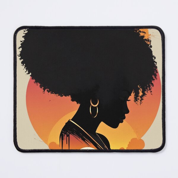 Item preview, Black Woman Silhouette Africa Sunset retro vintage poster designed and sold by BorgSpareParts.
