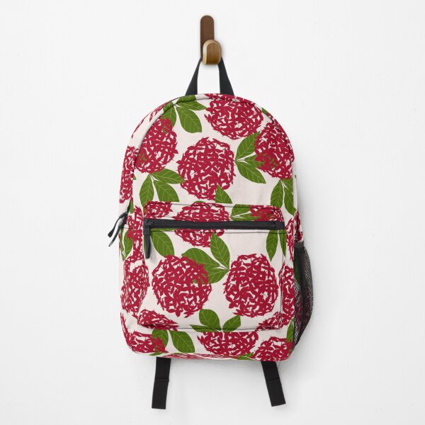 Item preview, Tropical red ixora flower pattern on pale pink designed and sold by PrettywithColor.