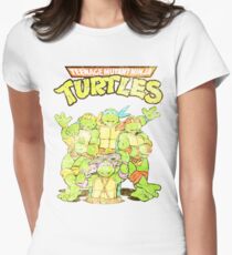 Retro Ninja Turtles Tailliertes T-Shirt für Frauen