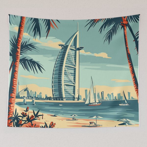 Item preview, A Vintage Travel Illustration of Dubai - United Arab Emirates designed and sold by GoodOldVintage.