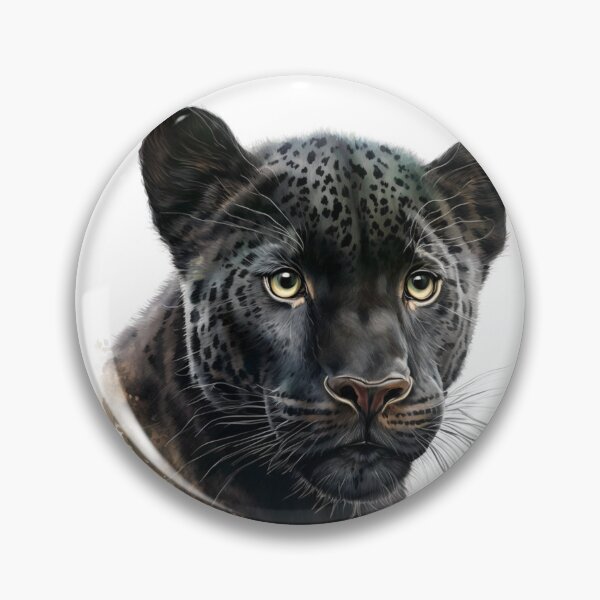 Item preview, Black Panther Animal Design black cat decor wild cat watercolor portrait designed and sold by adlydesigns.