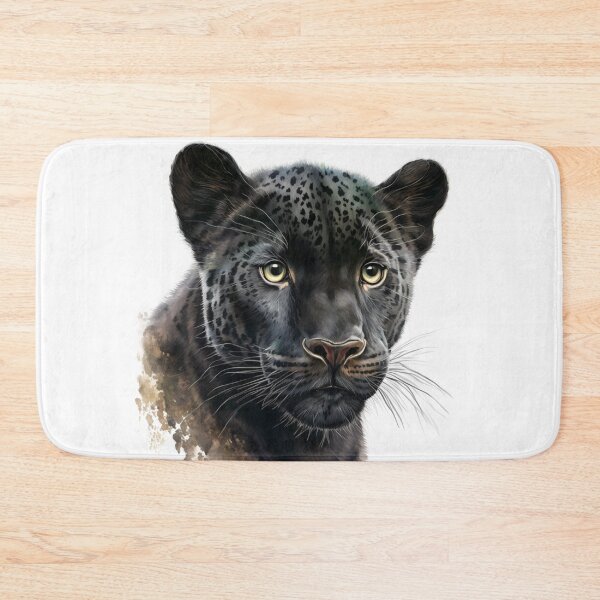 Item preview, Black Panther Animal Design black cat decor wild cat watercolor portrait designed and sold by adlydesigns.