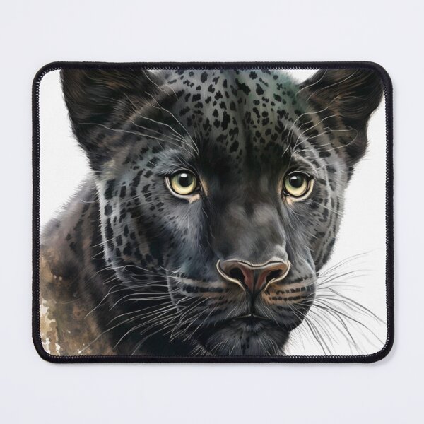Item preview, Black Panther Animal Design black cat decor wild cat watercolor portrait designed and sold by adlydesigns.