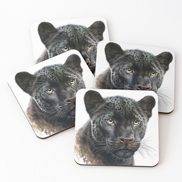 Item preview, Black Panther Animal Design black cat decor wild cat watercolor portrait designed and sold by adlydesigns.