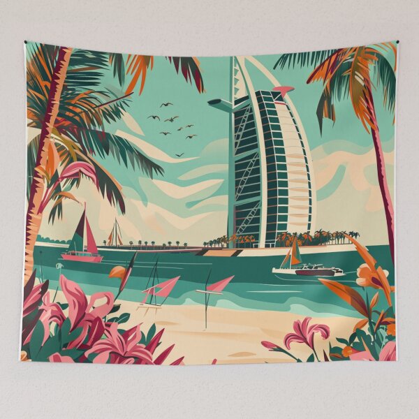 Item preview, A Vintage Travel Illustration of Dubai - United Arab Emirates designed and sold by GoodOldVintage.